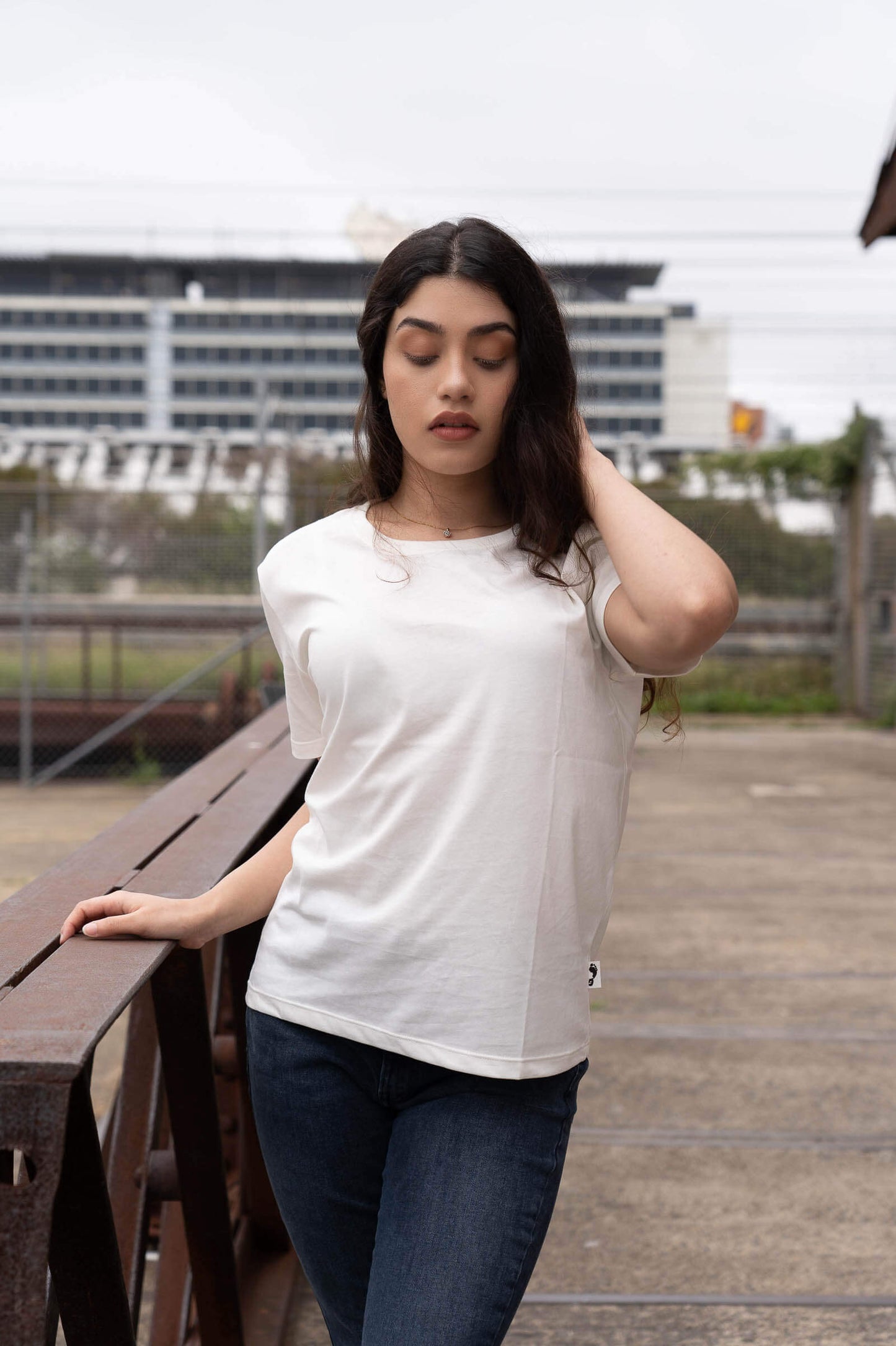 Raquel Crew Neck Tee - Eco White