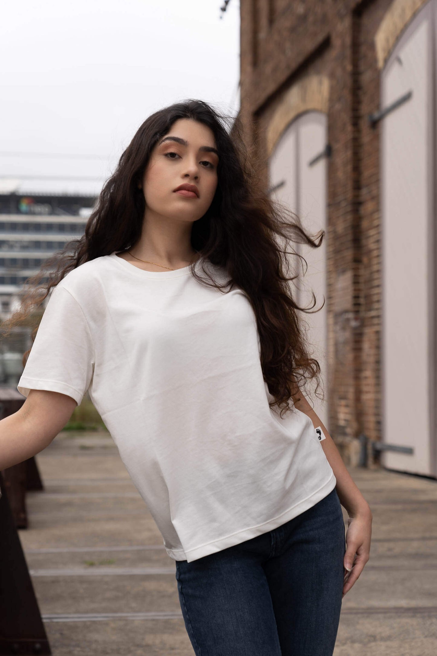 Raquel Crew Neck Tee - Eco White